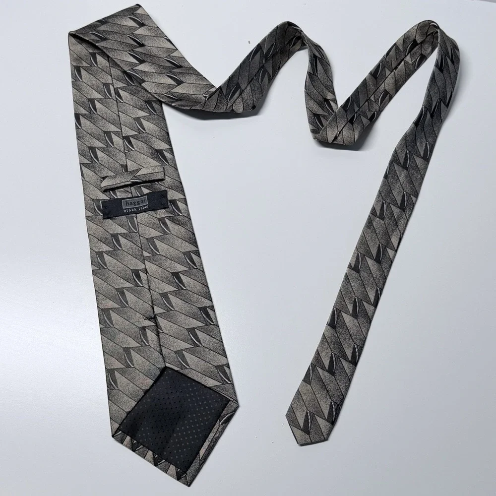 Haggar Black Label‎ Geometric Necktie Retro Mod Minimalist Office Core Tie